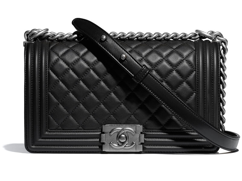 Chanel Boy Bag Black Quilted Caviar  Nice Bag
