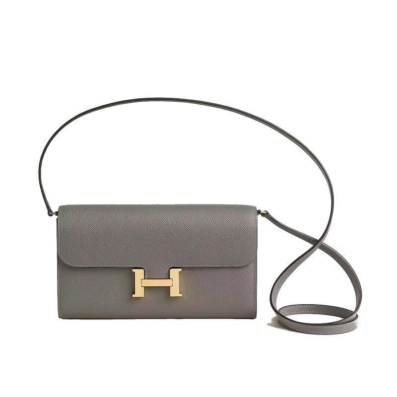 HERMES Evercolor Cavale Constance Long Wallet To Go Gold