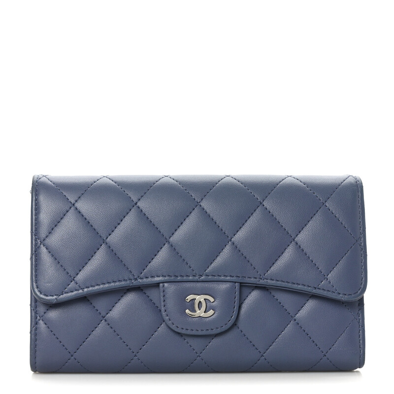 Chanel 2020 Classic Small Flap Wallet - Blue Wallets, Accessories