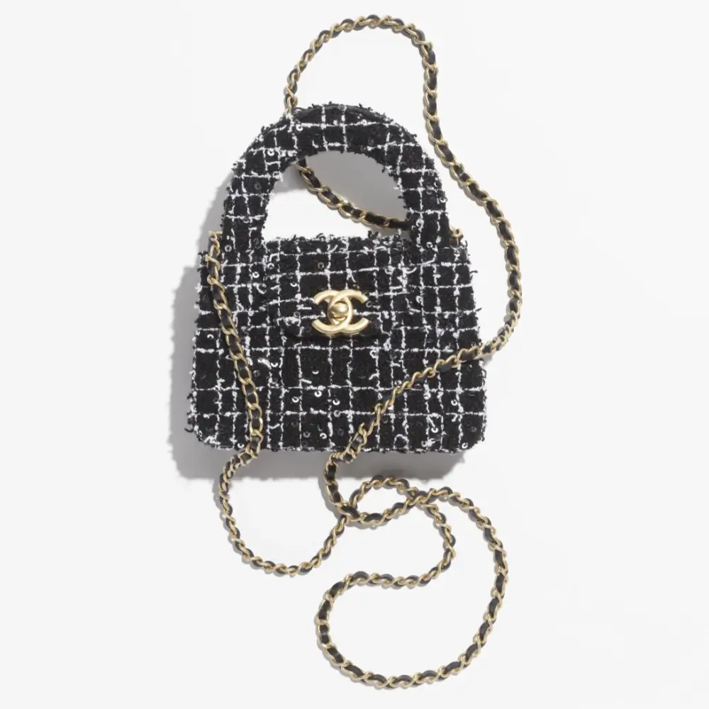 chanel kelly clutch with chain Sequin Embroidered Tweed